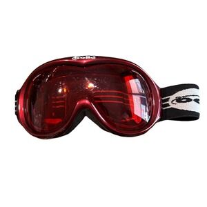 Bollé Snow Goggles Shiny Black Red Lens Great Shape!